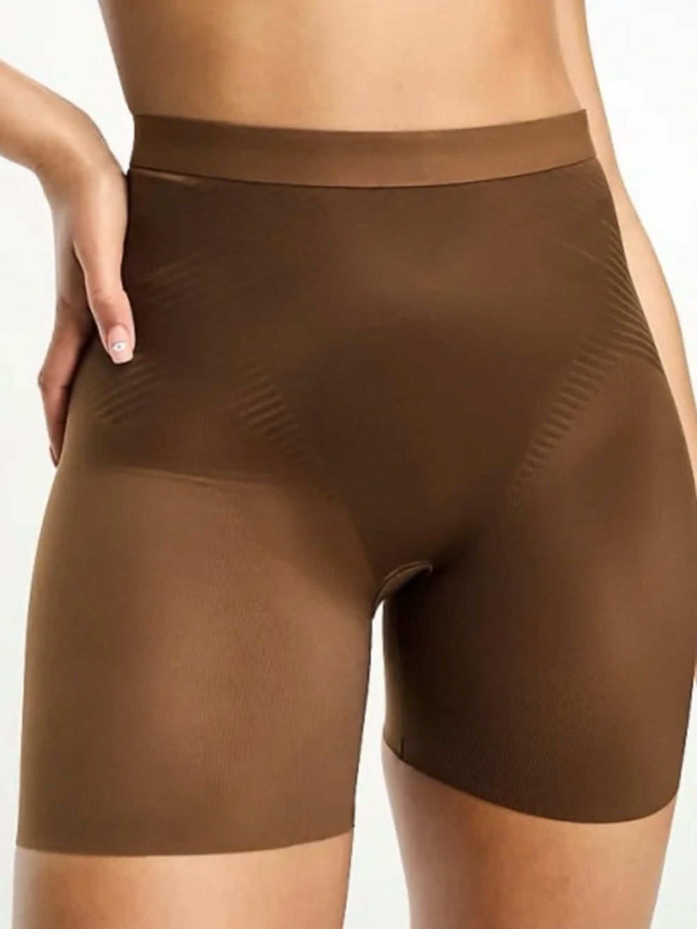 Spanx Women's Thinstincts 2.0 Midthigh Chestnut Brown Size 2X